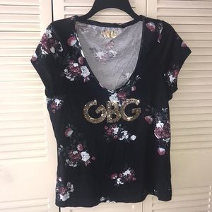G by Guess Floral V-Neck Shirt